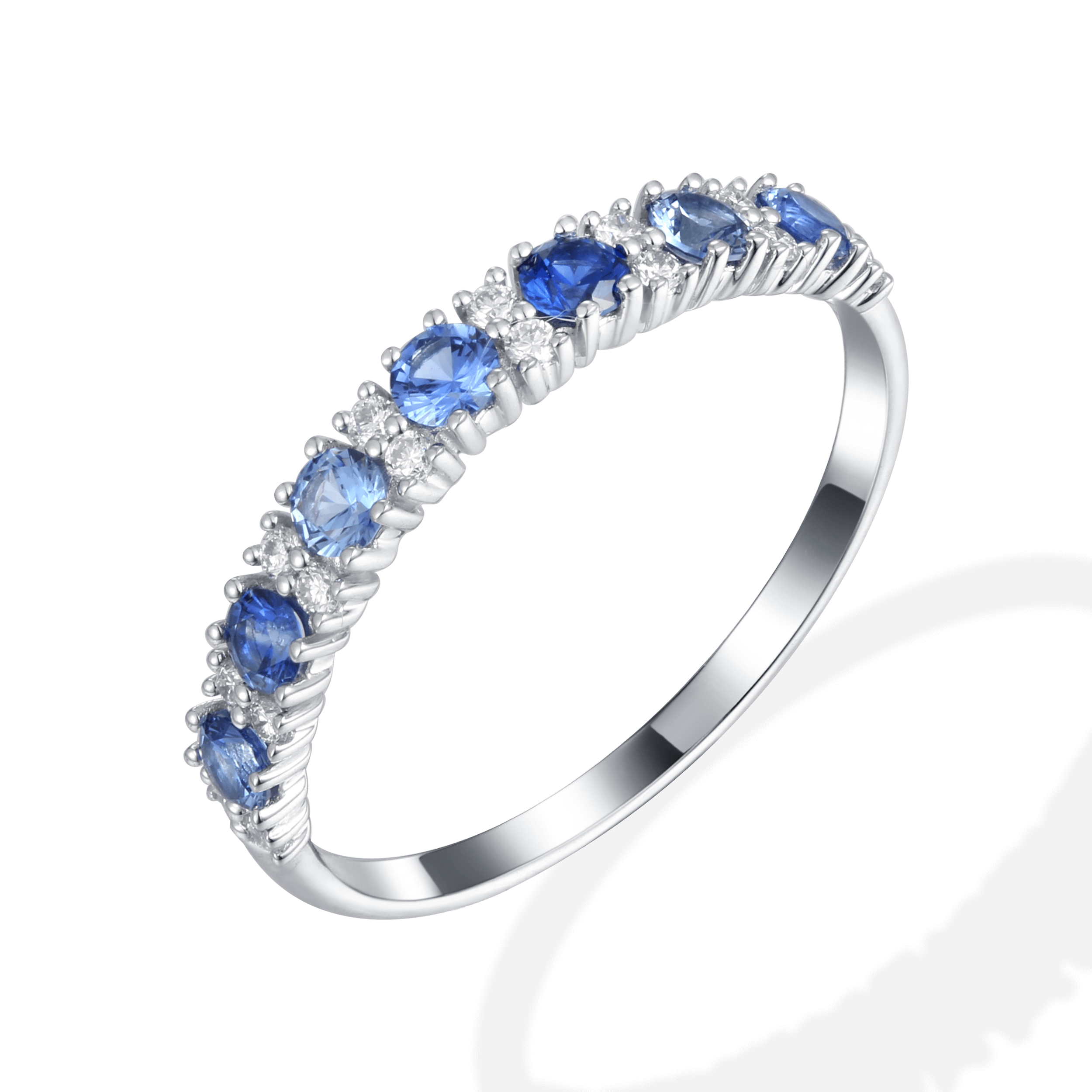 Garden blue sapphire diamond ring